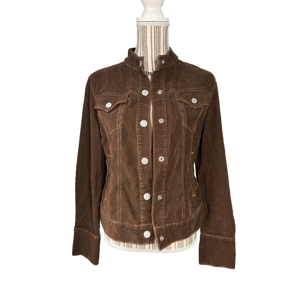 2003 Vintage Gap Brown Stretchy Y2K Corduroy Women’s Jacket Medium